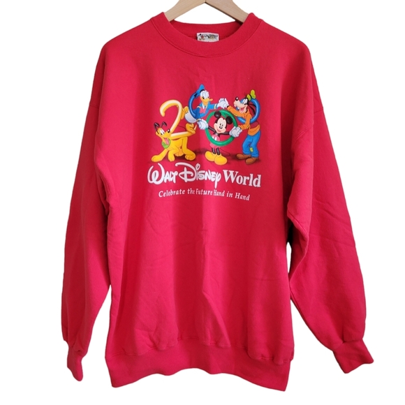Walt Disney World Vintage 2000 Crewneck Sweatahirt Mickey Donald Goofy Pluto - Picture 1 of 6